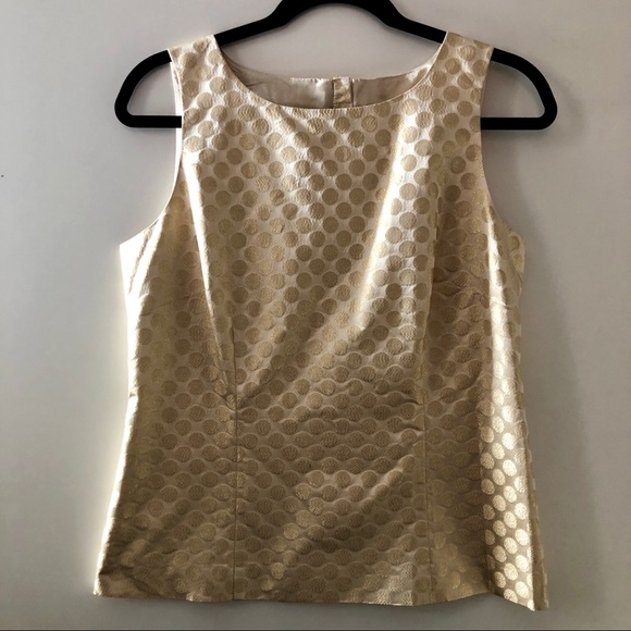 J. Crew Tops - [J. Crew] NWT Gold Polk-a-dot Top
